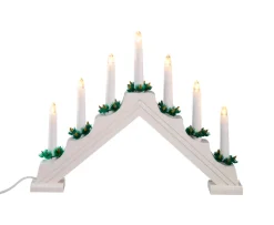 New Stemning Adventsstake syvarmet i tre med 7 LED-lys