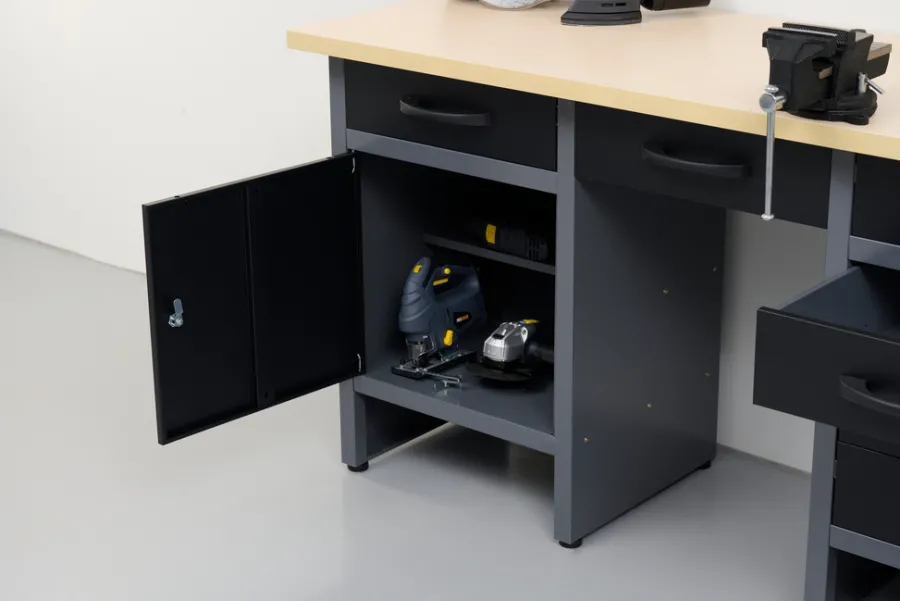 Hot Arbeidsbenk med skap/skuffer 160 x 60 x 85 cm