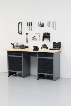 Hot Arbeidsbenk med skap/skuffer 160 x 60 x 85 cm