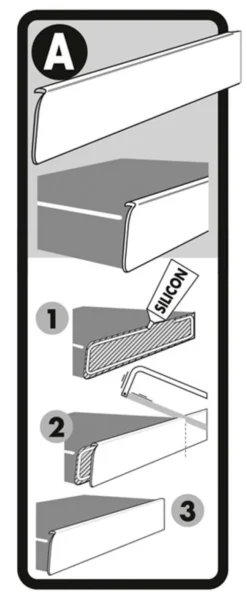 Avslutningslist aluminium 28 mm x 63 cm