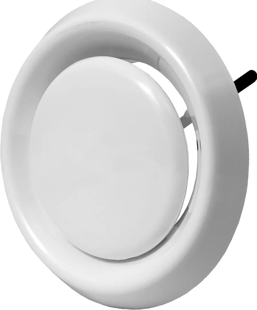Outlet Avtrekksventil Ø175 mm m/lokk Hvit