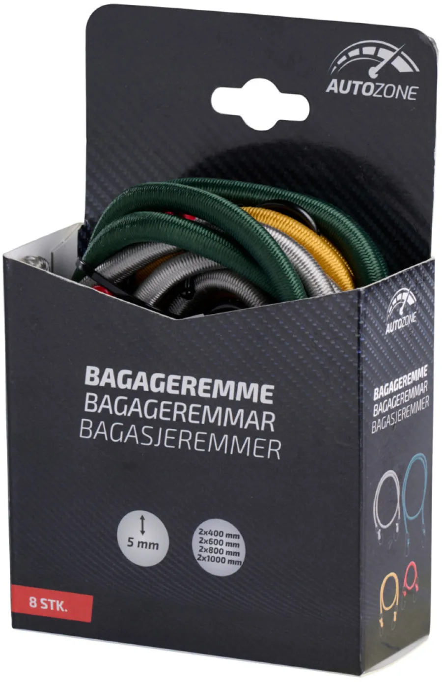 Sale Autozone Bagasjestropp med kroker - 8 stk.