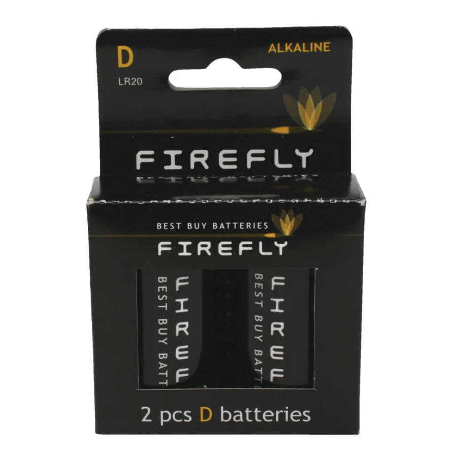 Firefly Batteri alkalisk D LR20 2-pk. -