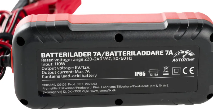 Hot Autozone Batterilader 7A/6-12 V -