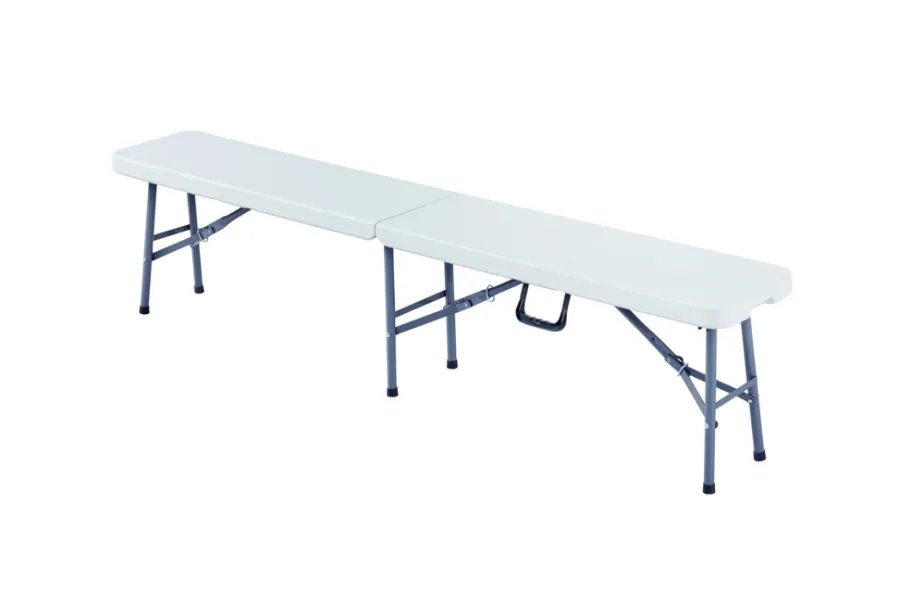 Hot Sunlife Benk sammenleggbar 184 cm hvit - ® Hvit/svart