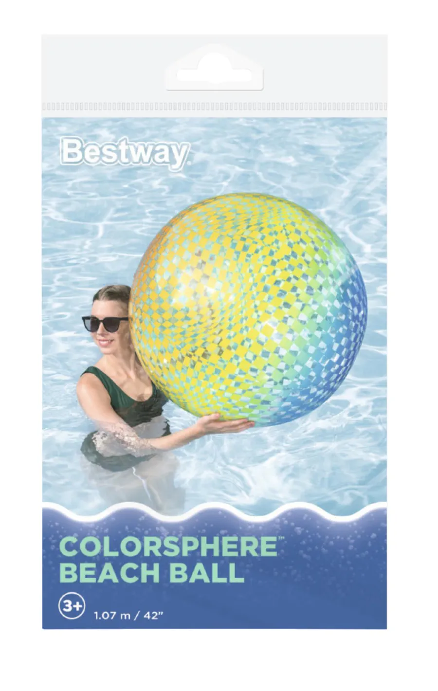 Sale Bestway Colorsphere badeball Ø107 cm Transparent med flerfarget mønster