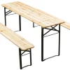 Sale Bord-/benkesett sammenleggbart tre/metall