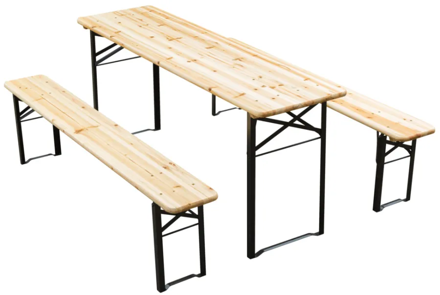 Sale Bord-/benkesett sammenleggbart tre/metall