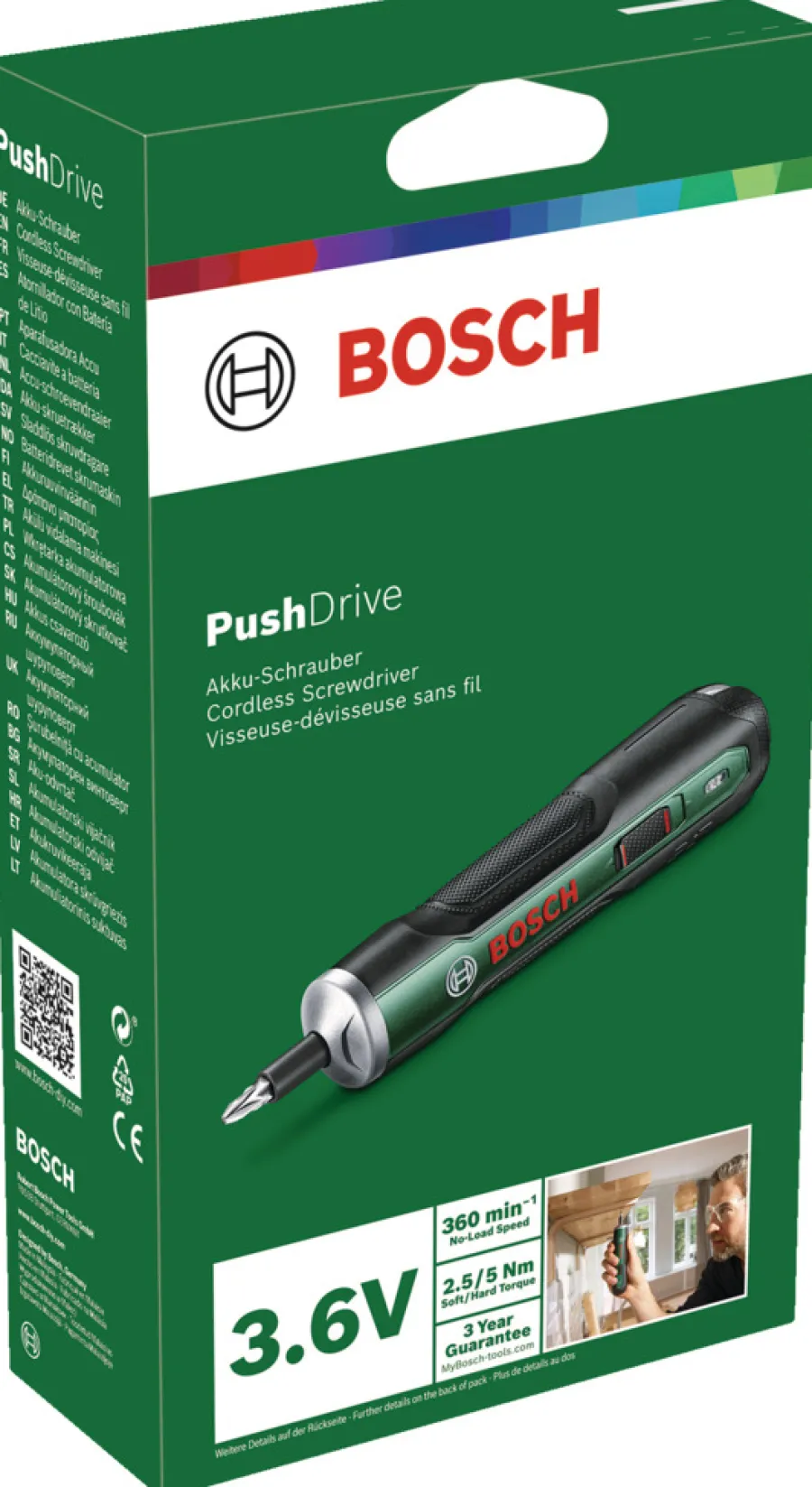 Discount Bosch PushDrive akku skrumaskin m/bits