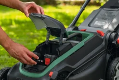 New Bosch Rotak 18V-43 batteridrevet gressklipper