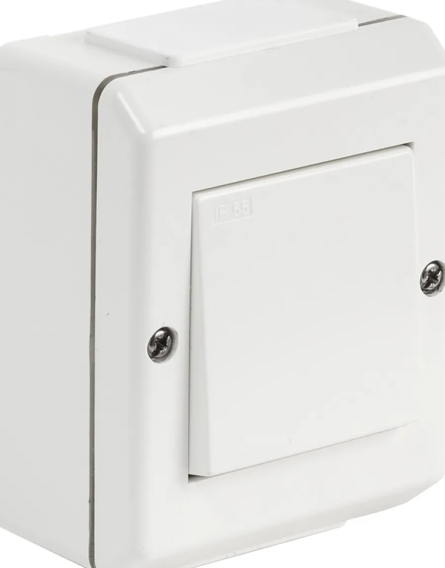 Sale ELKO Bryter 2-pol IP55 sprutsikker hvit -