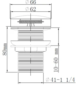 Bunnventil pop-up Ø66 × 80 mm svart