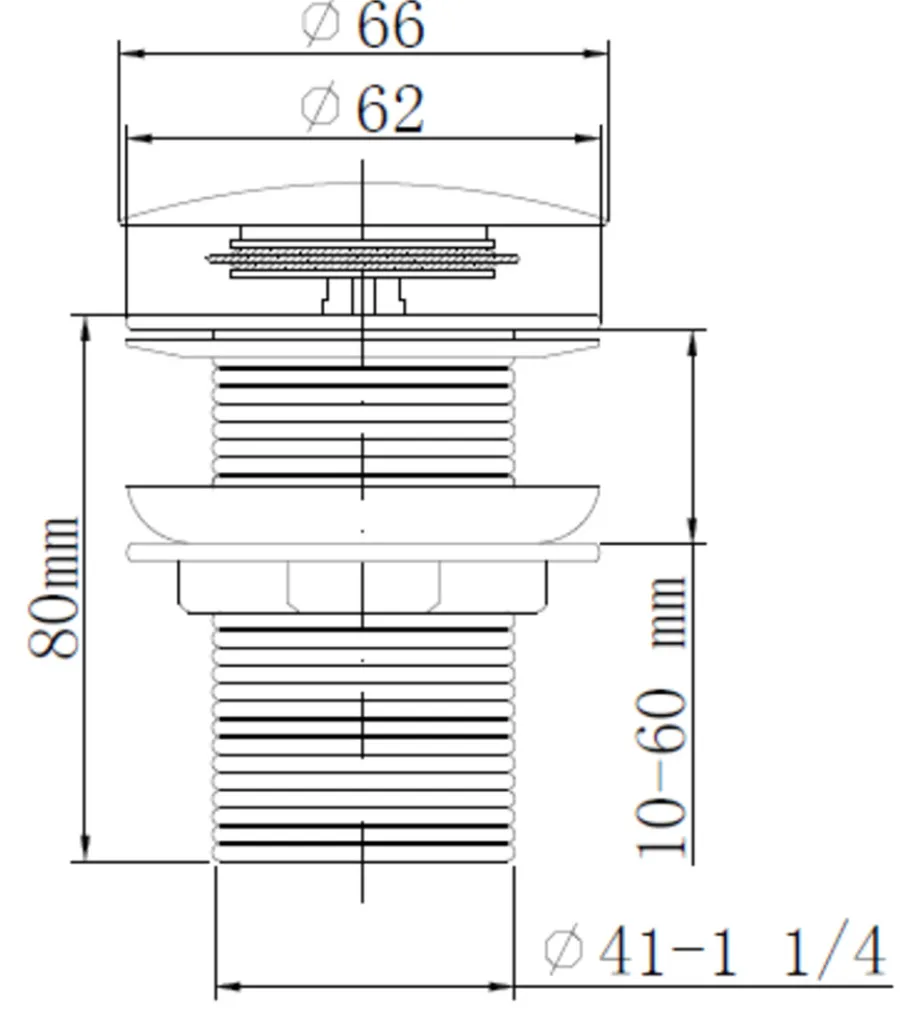 Bunnventil pop-up Ø66 × 80 mm svart