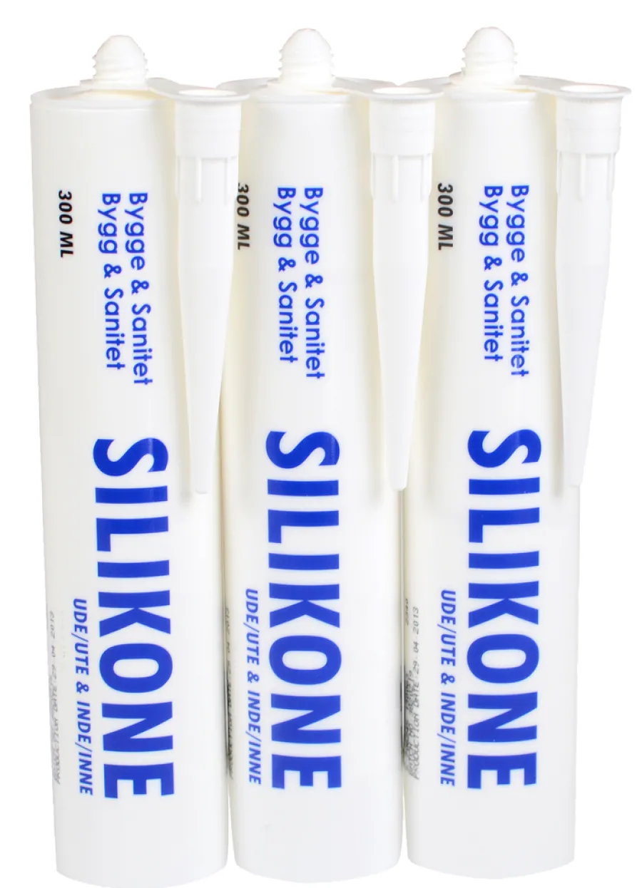 Online Bygg- & sanitærsilikon klar 3 x 300 ml