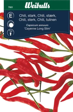Clearance Weibulls Chilipepper, sterk 'Cayenne Long Slim'