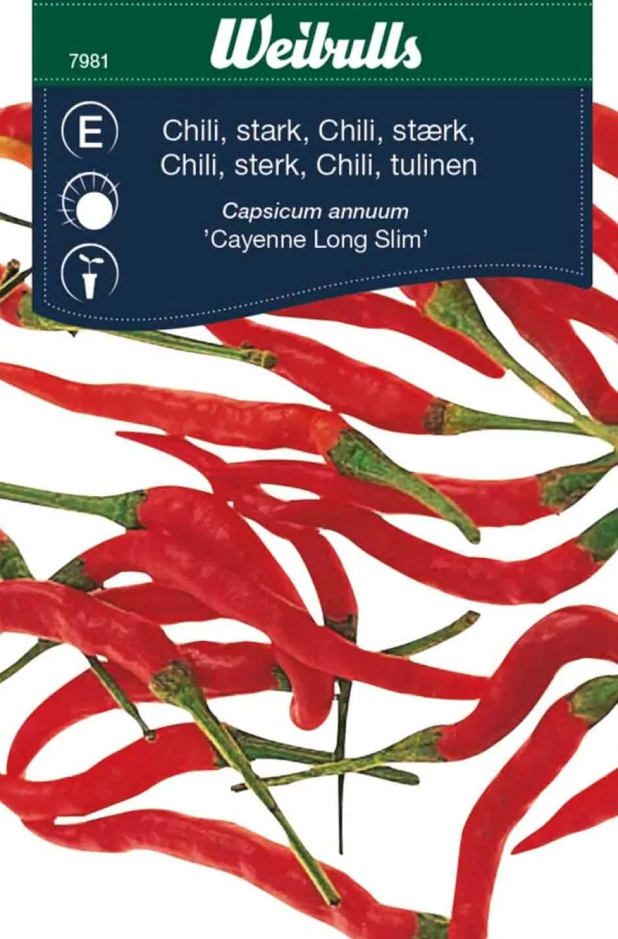 Clearance Weibulls Chilipepper, sterk 'Cayenne Long Slim'