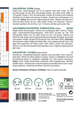 Clearance Weibulls Chilipepper, sterk 'Cayenne Long Slim'