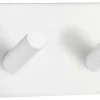 Discount Beslagsboden Dobbel krok selvklebende 90 mm - hvit