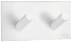 Discount Beslagsboden Dobbel krok selvklebende 90 mm - hvit