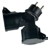 Discount Elworks Dobbeltstøpsel m/jord svart IP44