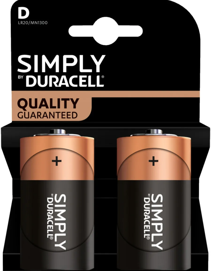 Discount Duracell Plus D alkaliske batterier 2-pk.