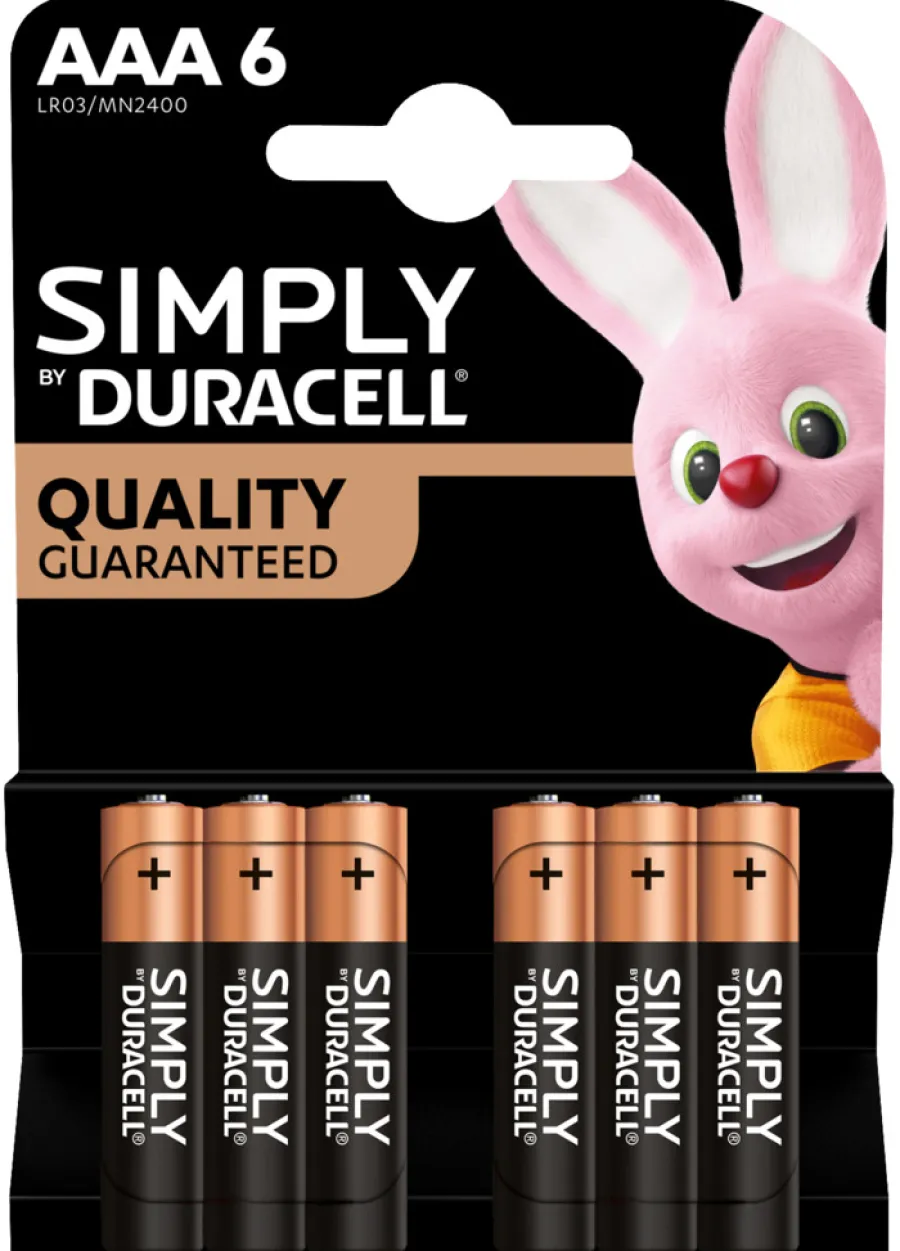Hot Duracell Simply AAA alkaliske batterier 6-pk.