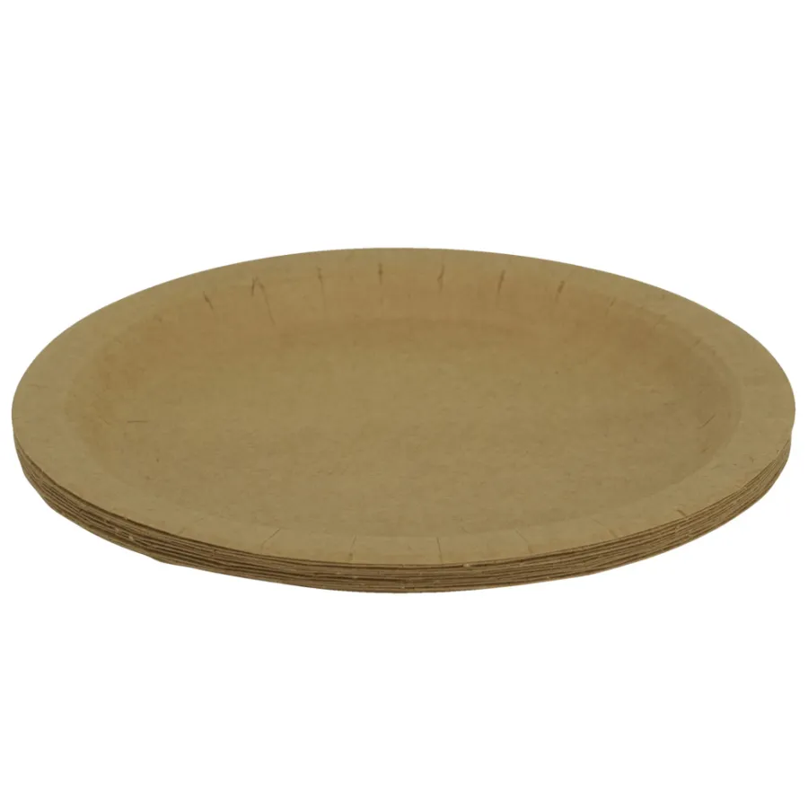 Engangstallerken i papir Ø18 cm 10 stk.