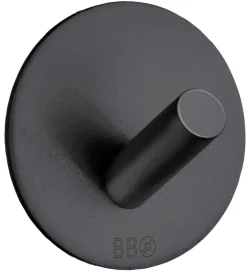 New Beslagsboden Enkel krok selvklebende Ø48mm - matt svart