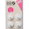 Outlet Beslagsboden Enkel krok selvklebende Ø30 mm 4-pk. - hvit