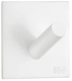 Hot Beslagsboden Enkel krok selvklebende 45 x 45 mm - hvit