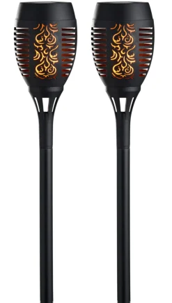 Sale Garden Fakler med solceller Ø9 x H58 cm 2-pk. - ® Svart