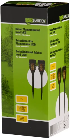 Sale Garden Fakler med solceller Ø9 x H58 cm 2-pk. - ® Svart