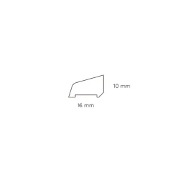 Online Hornbaek Feielist plast lys grå – 10 x 16 x 3000 mm