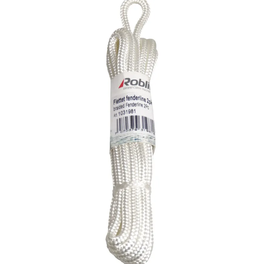 New Robline® Fenderline flettet 2-pk hvit 6 mm x 1,5 meter -