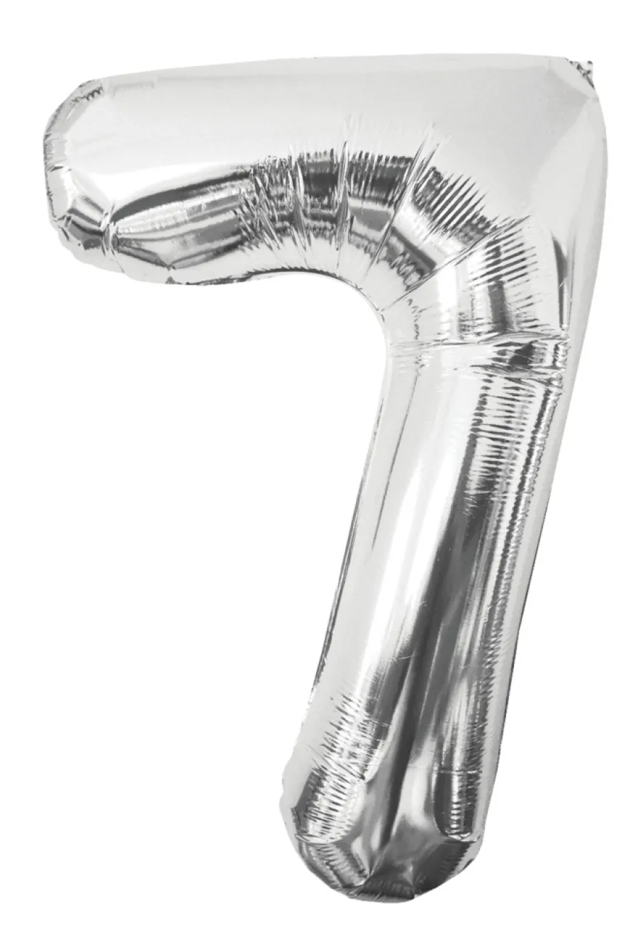 New Folieballong nummer 7 H60 cm sølv