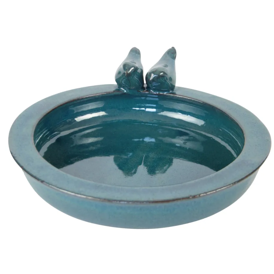 Discount Gardenlife Bird Fuglebad keramikk Ø32,1 cm Petroleum