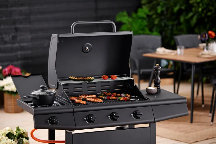 New Grillexpert Gassgrill 3 brennere og sidebrenner svart -
