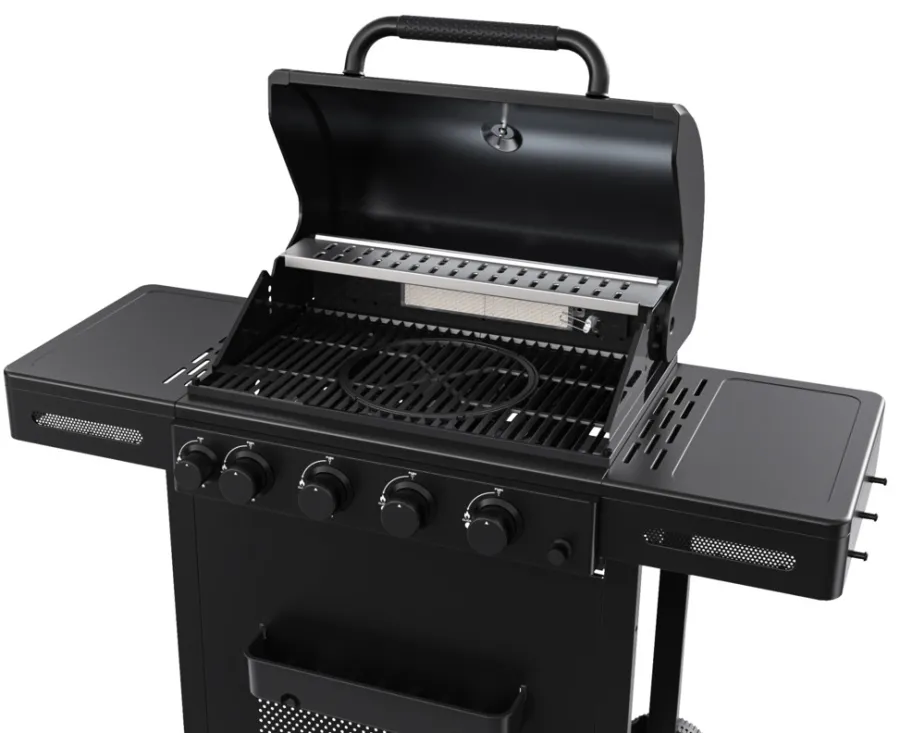 Best Grillexpert Gassgrill med 4 brennere og bakbrenner – Svart