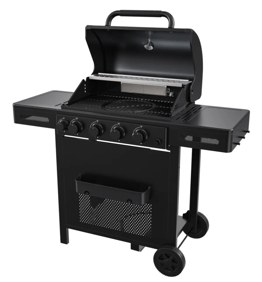 Best Grillexpert Gassgrill med 4 brennere og bakbrenner – Svart