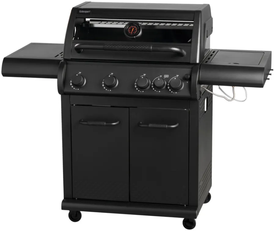 Clearance Grillexpert Gassgrill med 4 brennere og sidebrennere – Svart