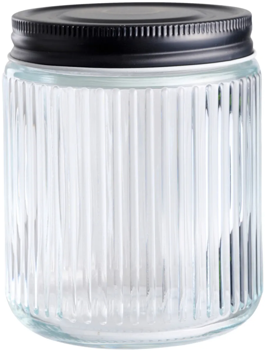 Sale DAY Glasskrukke riflet m/skrulokk 0,5 liter -
