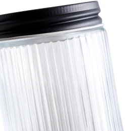 Hot DAY Glasskrukke riflet m/skrulokk 0,25 liter -