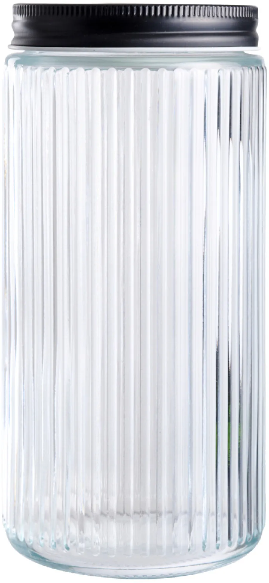 Outlet DAY Glasskrukke riflet m/skrulokk 0,9 liter -