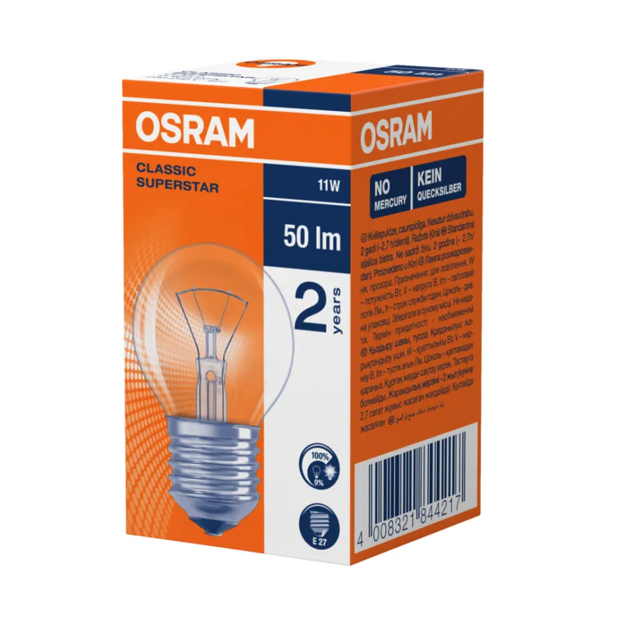 Clearance Osram Glødepære 11W E27