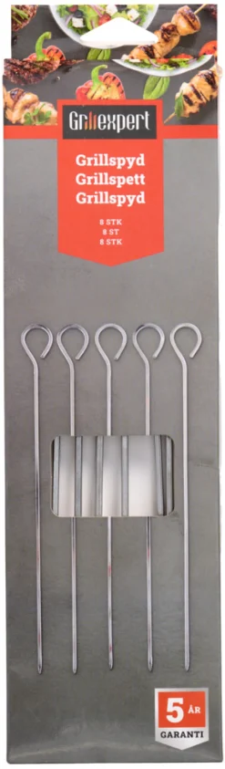 Clearance Grillexpert Grillspyd i rustfritt stål, 8 stk. -