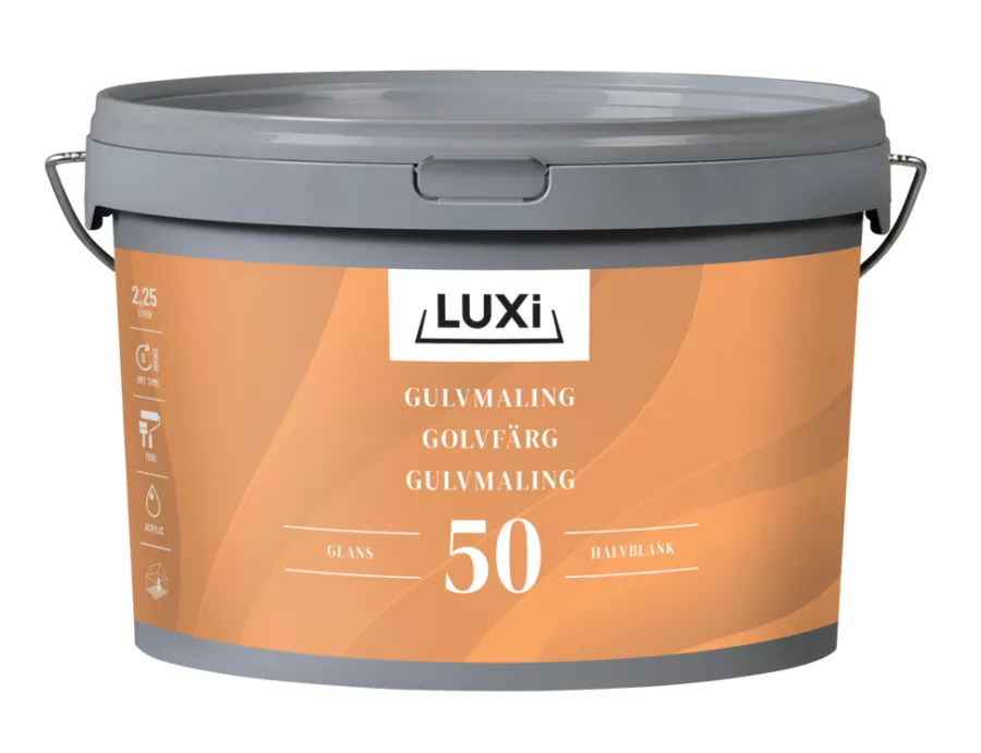 Discount Luxi Gulvmaling akryl 2,5 liter – Lys grå