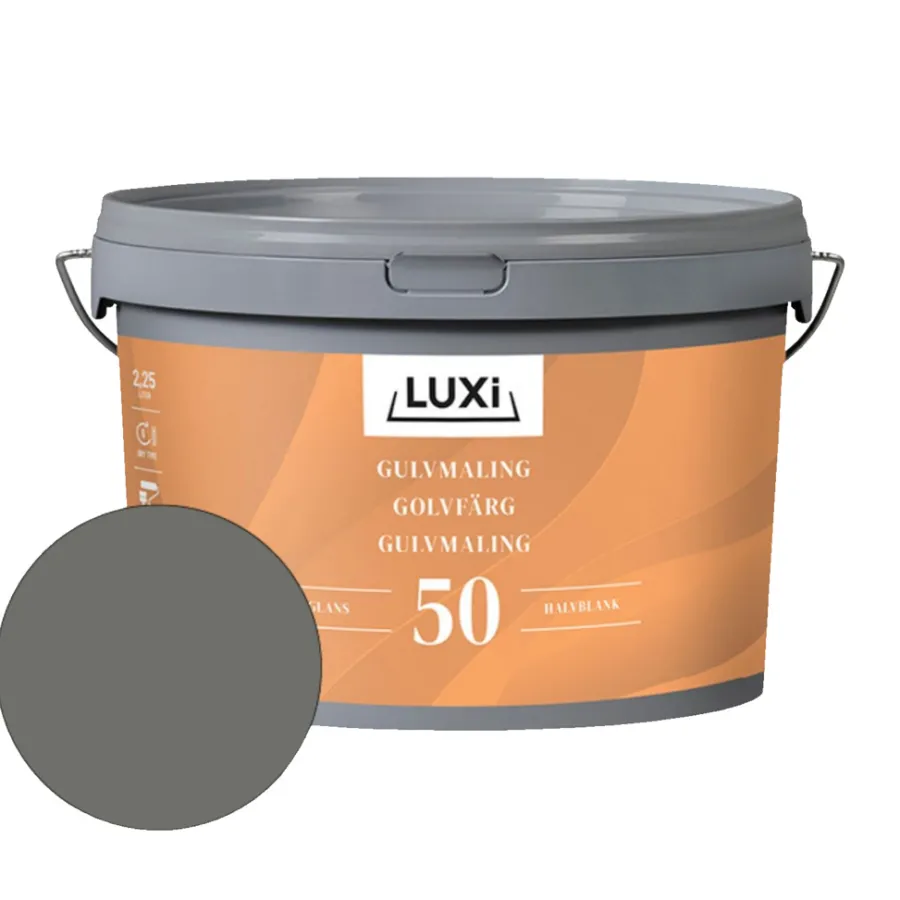 Discount Luxi Gulvmaling akryl 2,5 liter – Lys grå