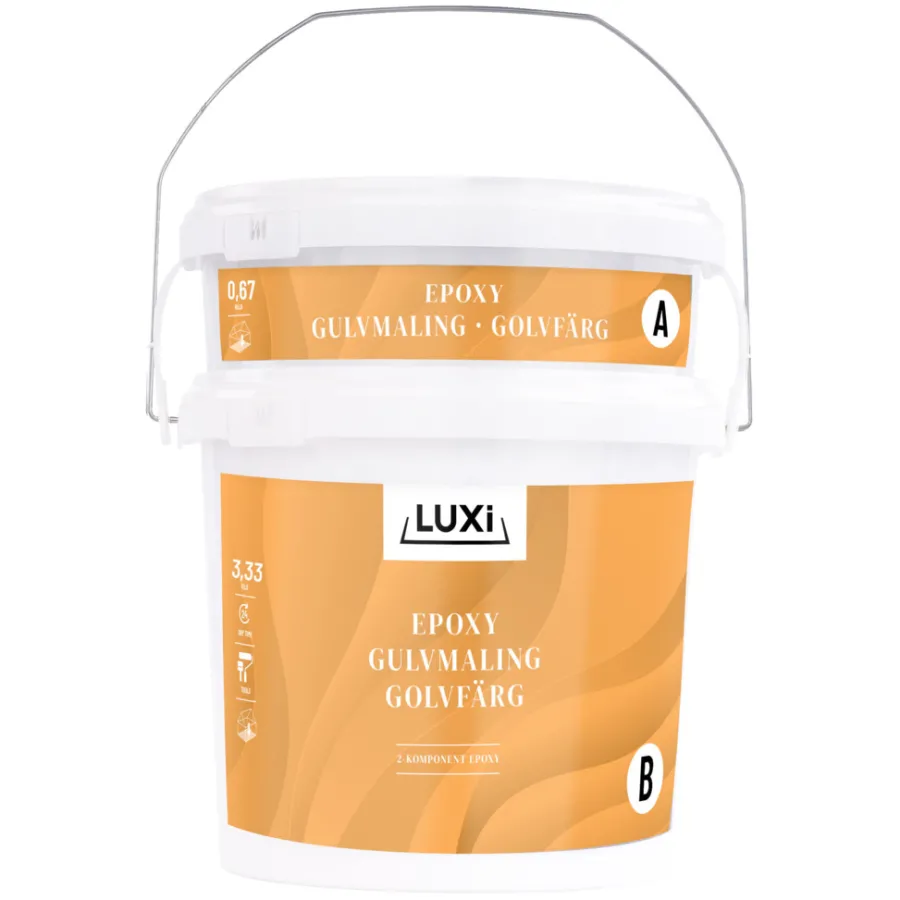 Outlet Luxi Gulvmaling 2K epoxy lysgrå 4 kg - Lys grå