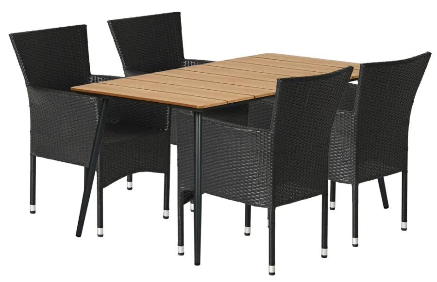 Clearance Sunlife Hagebord Beijing svart/teak 148 x 85 cm - ® Teak/svart