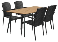 Clearance Sunlife Hagebord Beijing svart/teak 148 x 85 cm - ® Teak/svart